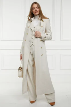 Hot Full Length Marlborough Trench Coat (Natural Linen) Women Trench Coats|Coats
