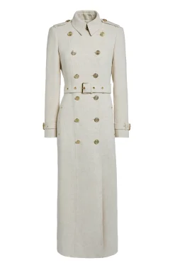 Hot Full Length Marlborough Trench Coat (Natural Linen) Women Trench Coats|Coats