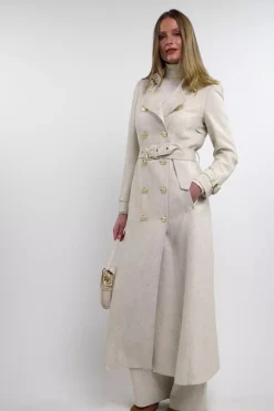 Hot Full Length Marlborough Trench Coat (Natural Linen) Women Trench Coats|Coats