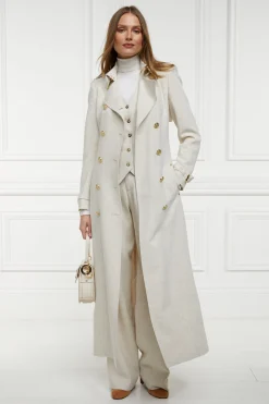 Hot Full Length Marlborough Trench Coat (Natural Linen) Women Trench Coats|Coats