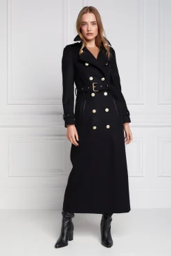 Hot Full Length Marlborough Trench Coat (Soft Black) Women Trench Coats|Coats