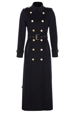 Hot Full Length Marlborough Trench Coat (Soft Black) Women Trench Coats|Coats