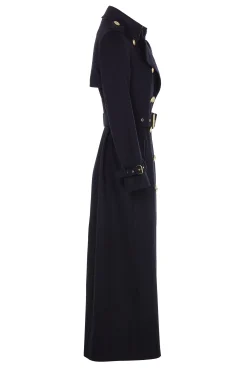 Hot Full Length Marlborough Trench Coat (Soft Black) Women Trench Coats|Coats