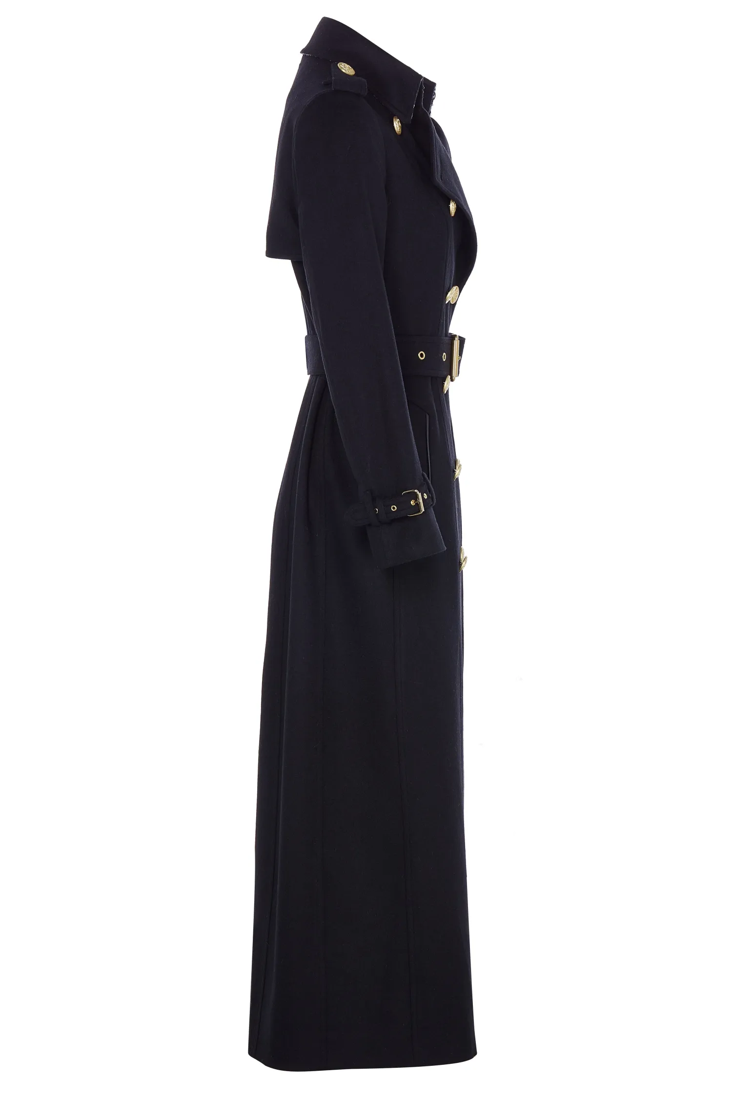 Hot Full Length Marlborough Trench Coat (Soft Black) Women Trench Coats|Coats
