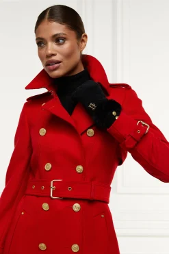 Clearance Full Length Marlborough Trench Coat (Red Barathea) Women Coats|Trench Coats