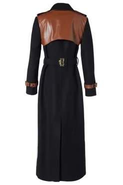 Sale Full Length Marlborough Trench Coat (Soft Black Tan) Women Trench Coats|Coats