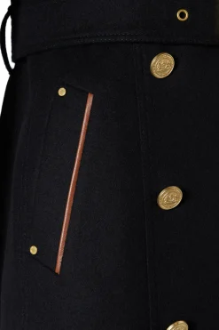 Sale Full Length Marlborough Trench Coat (Soft Black Tan) Women Trench Coats|Coats