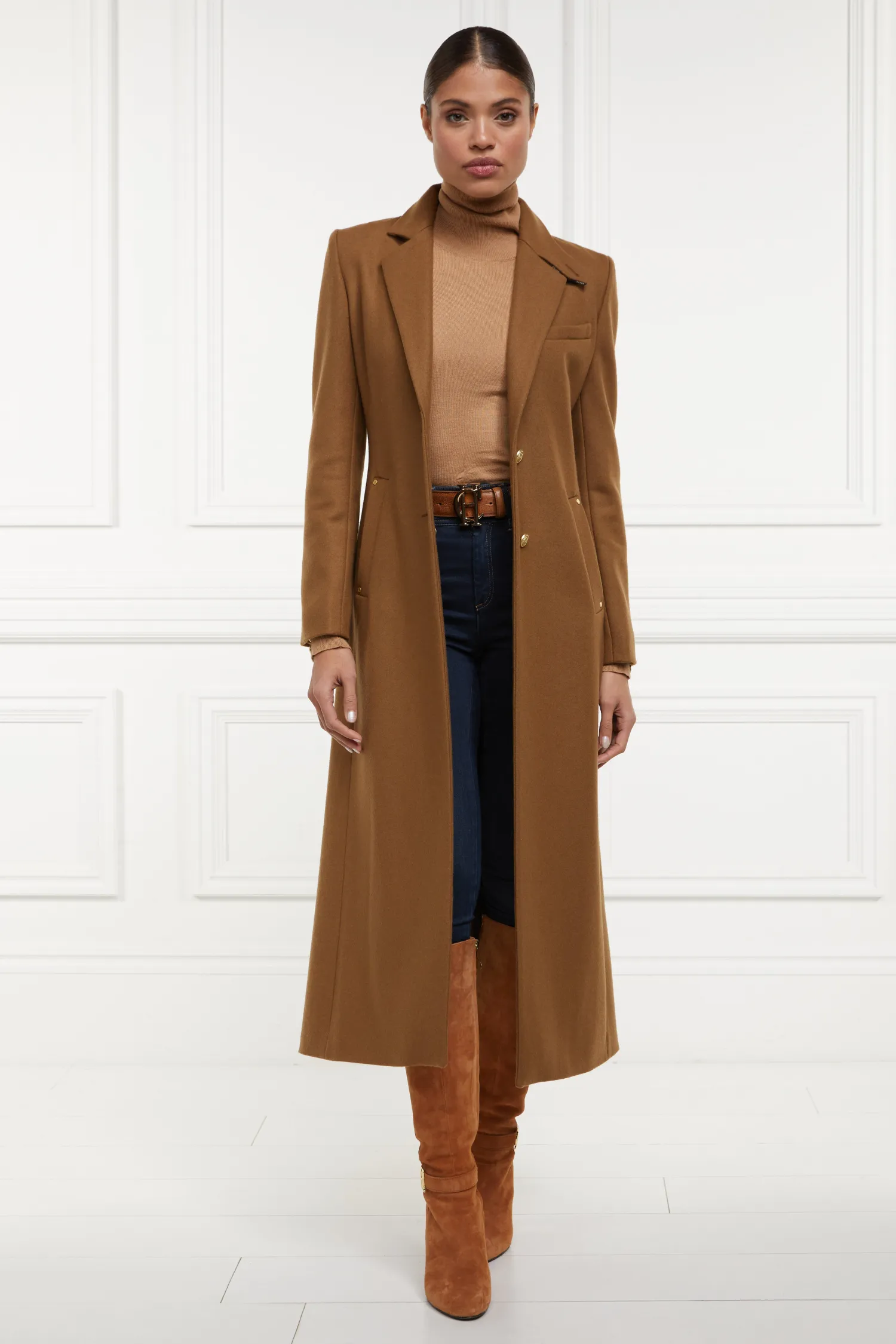 Clearance Full Length Regency Coat (Dark Camel) Women Coats|Tailoring