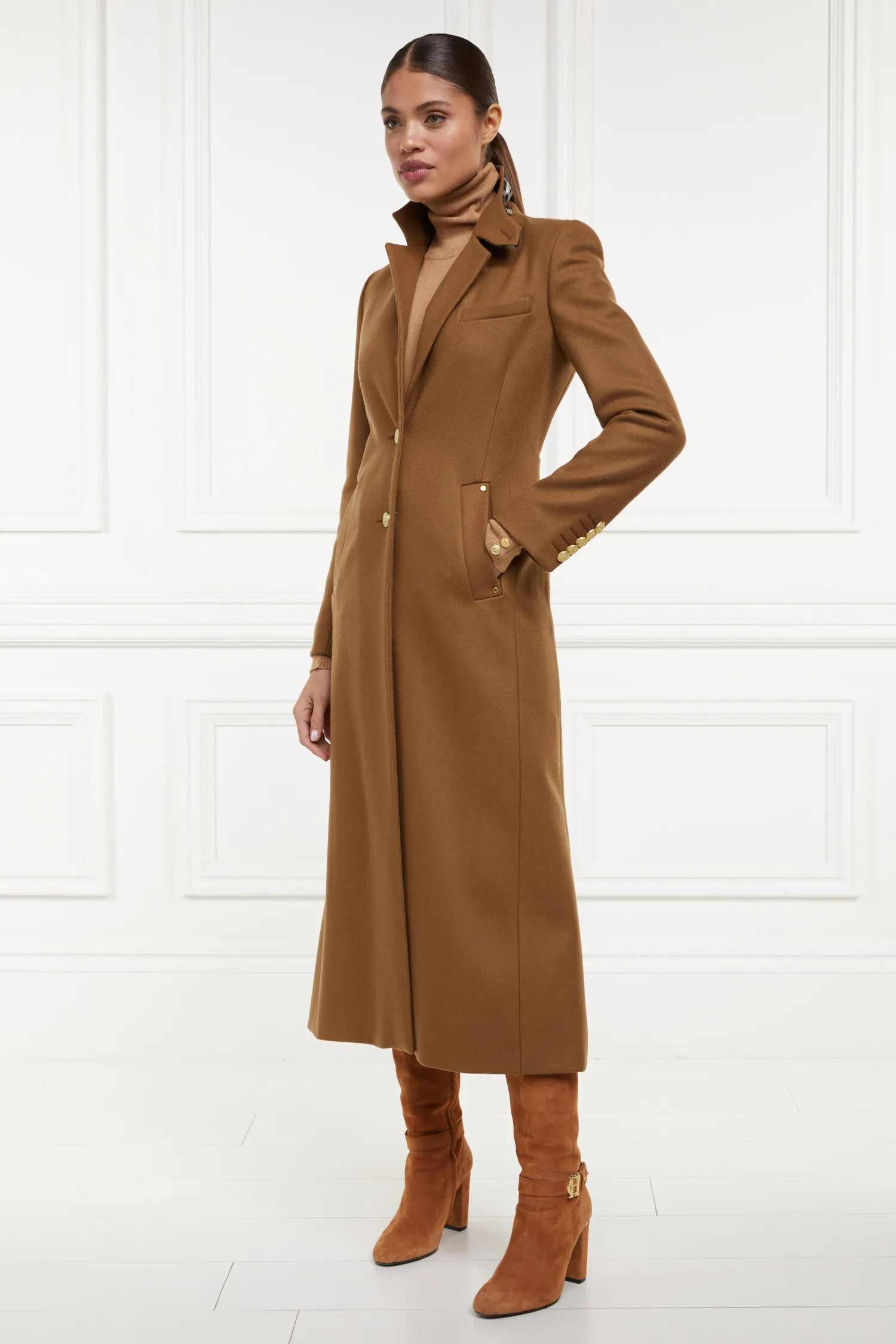 Clearance Full Length Regency Coat (Dark Camel) Women Coats|Tailoring