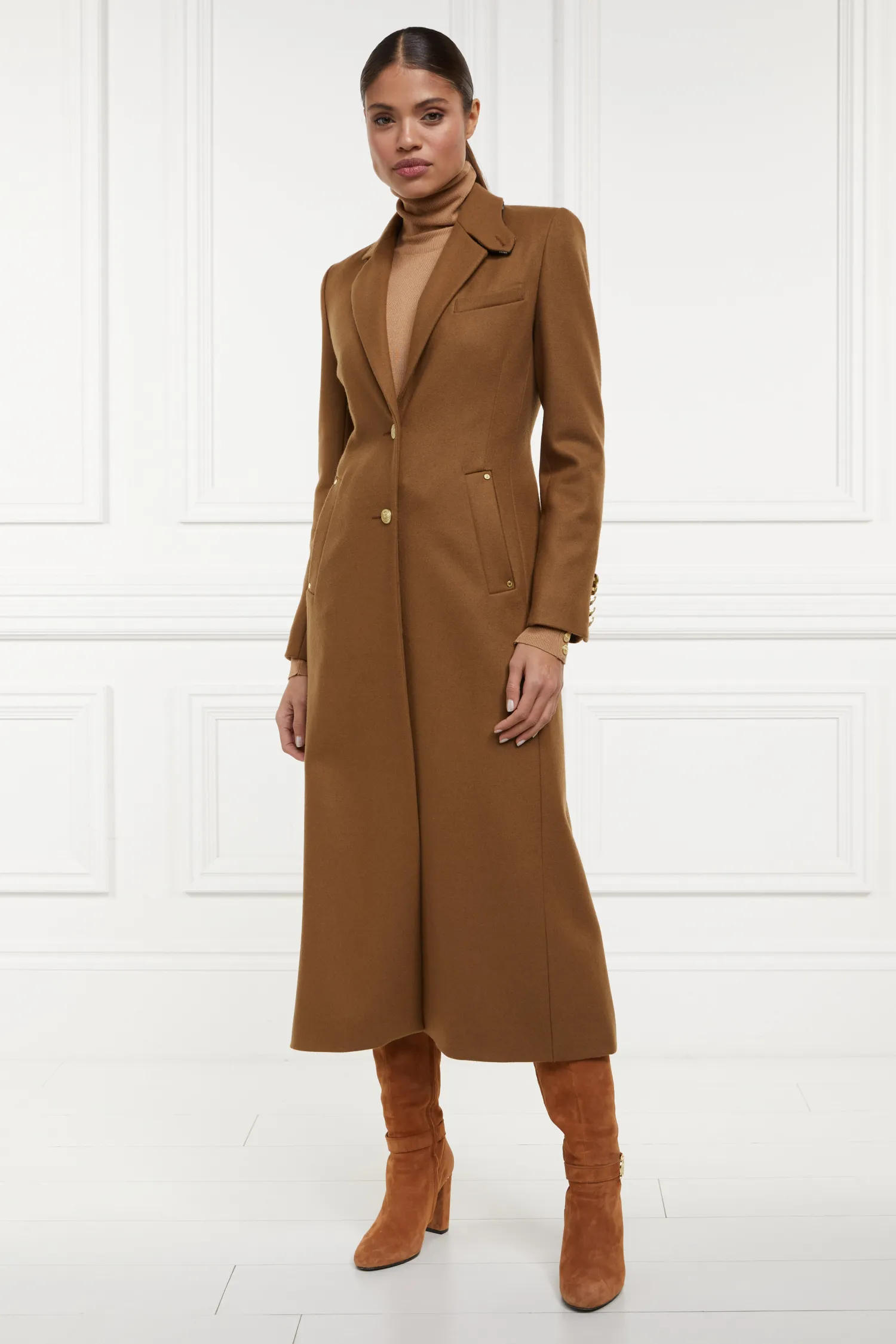 Clearance Full Length Regency Coat (Dark Camel) Women Coats|Tailoring