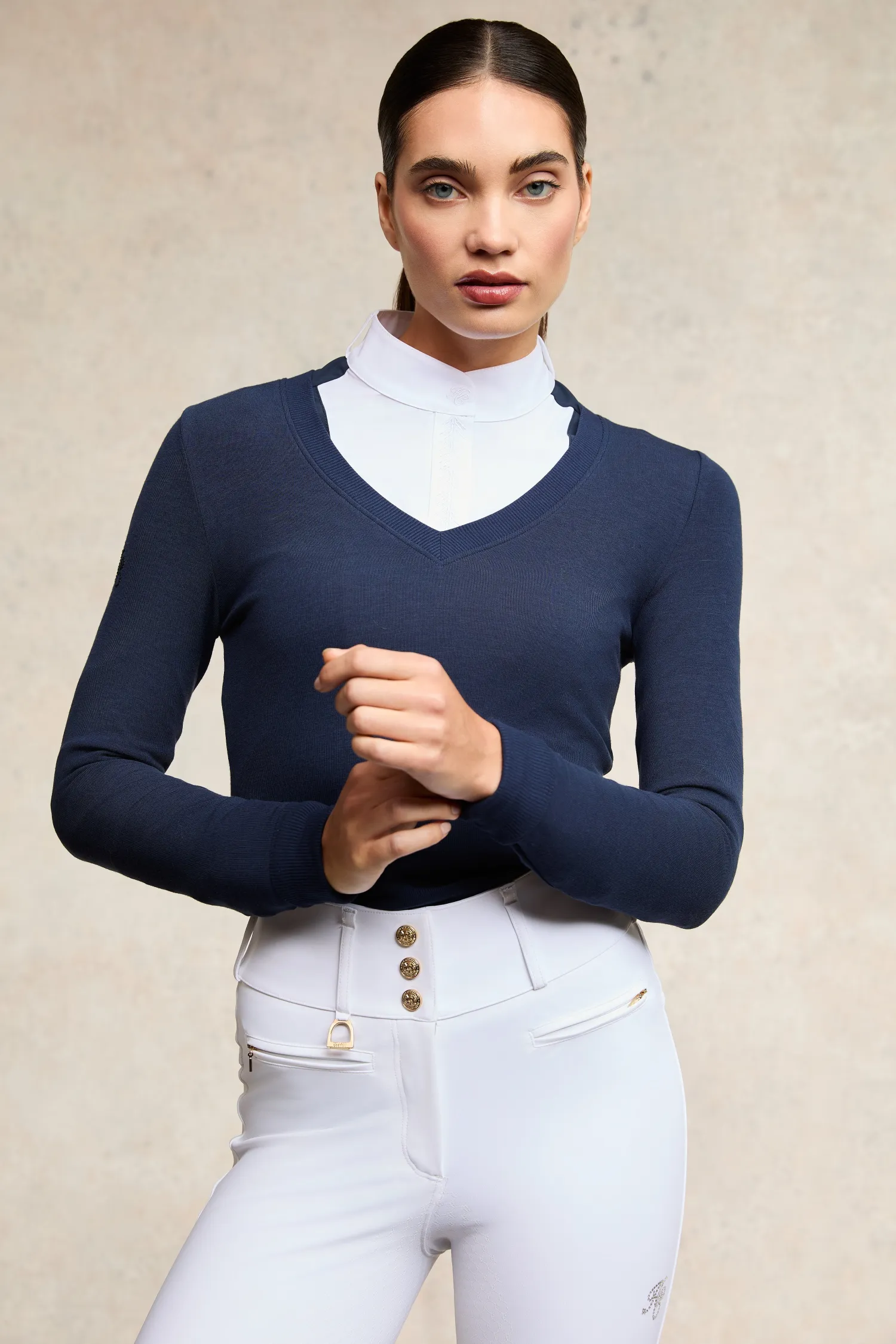 Outlet Gatcombe Long Sleeve Show Shirt (Ink Navy) Base Layers