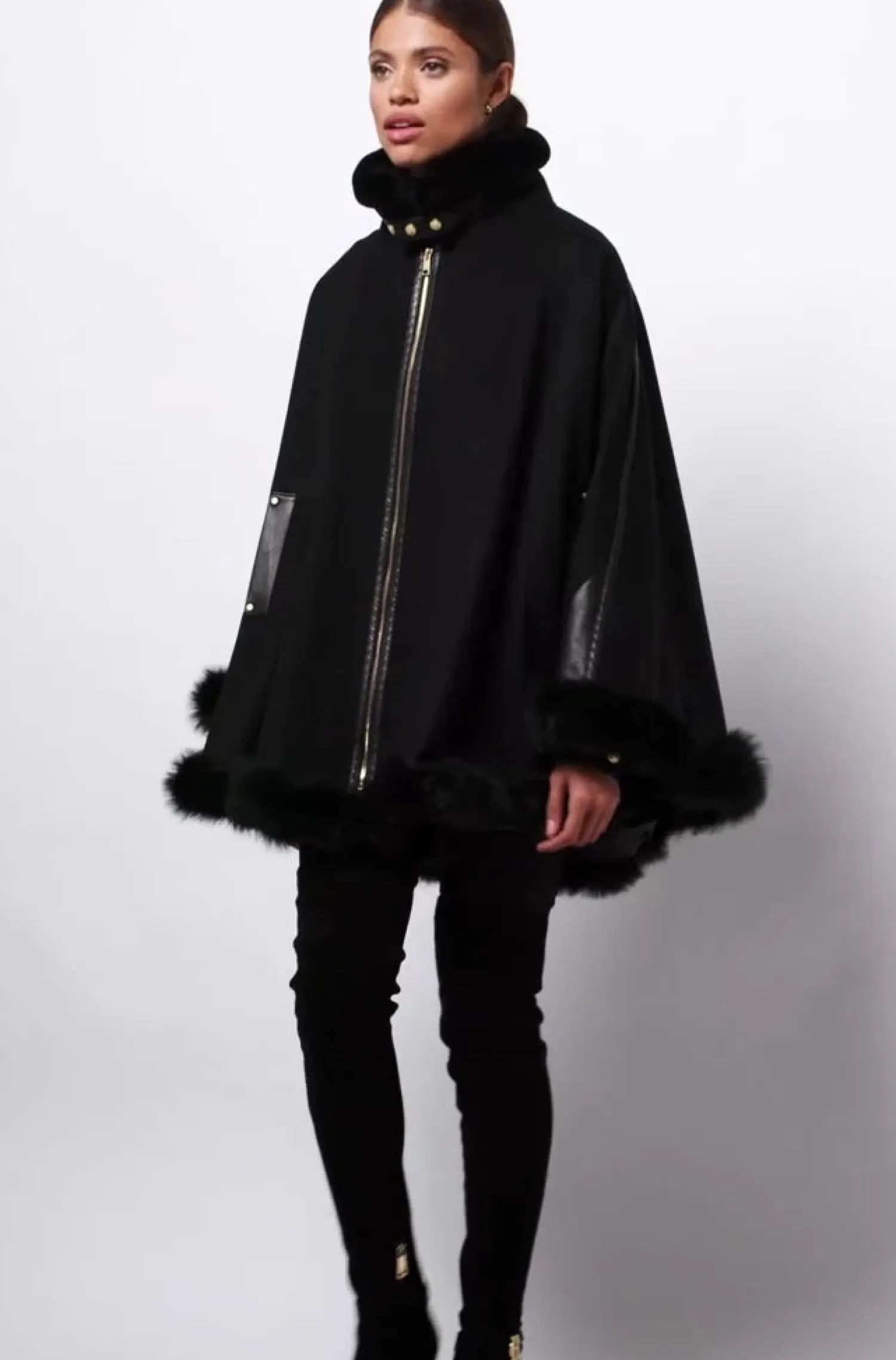 Hot Gold Label Chiltern Cape (Soft Black) Women Capes