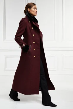Hot Gold Label Trench (Deep Red Houndstooth) Women Trench Coats|Coats