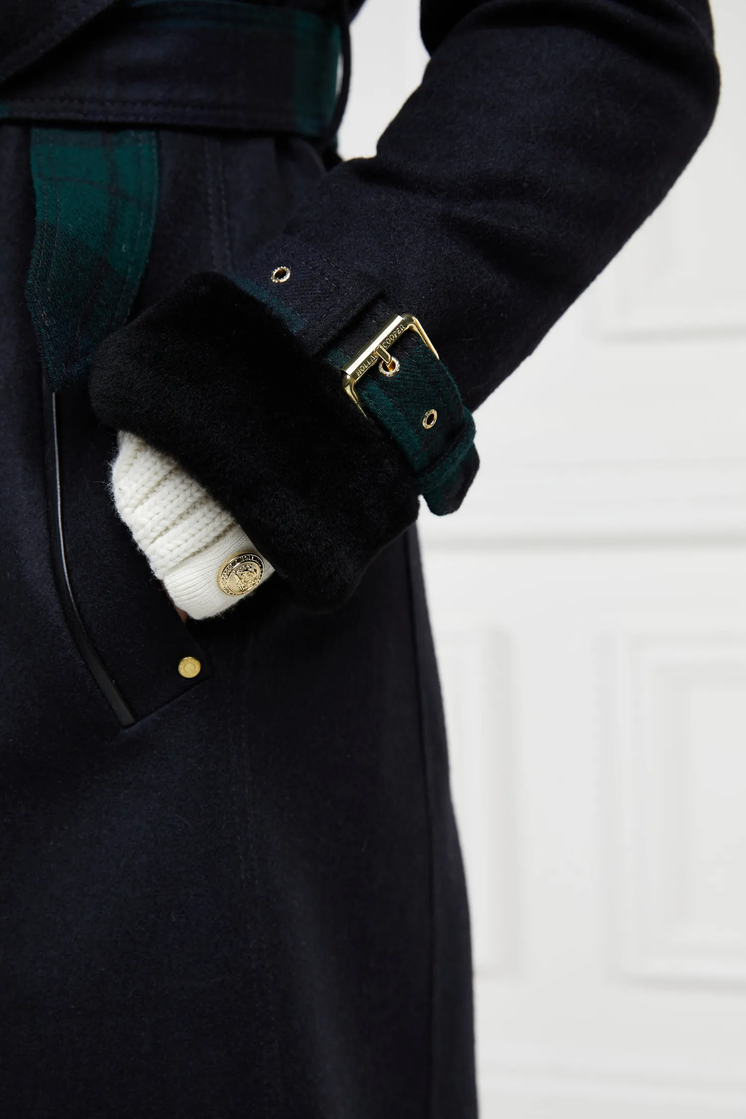 Discount Gold Label Trench (Soft Navy Blackwatch) Women Coats|Tailoring