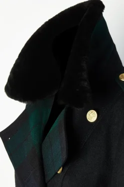 Discount Gold Label Trench (Soft Navy Blackwatch) Women Coats|Tailoring
