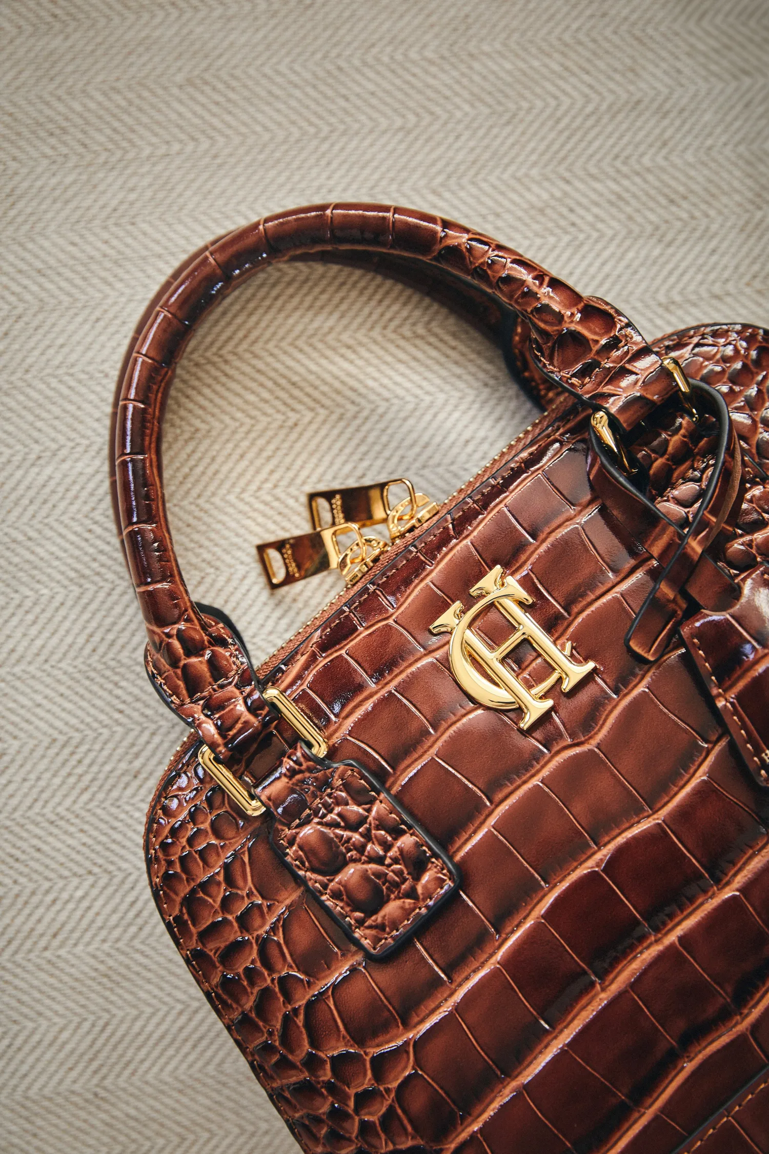 Clearance Grovesnor Tote Bag (Dark Tan Croc) Women Tote Bags|Bags