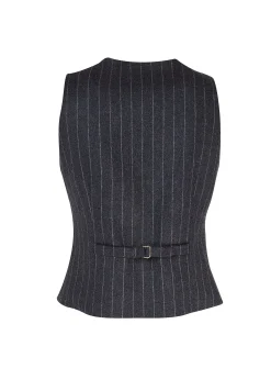 Outlet Hampton Waistcoat (Charcoal Pinstripe) Women Waistcoats|Tailoring
