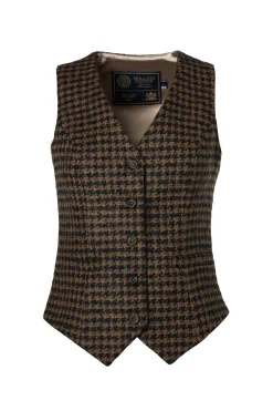 Best Hampton Waistcoat (Chocolate Houndstooth) Women Waistcoats|Tailoring