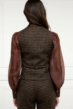 Best Hampton Waistcoat (Chocolate Houndstooth) Women Waistcoats|Tailoring