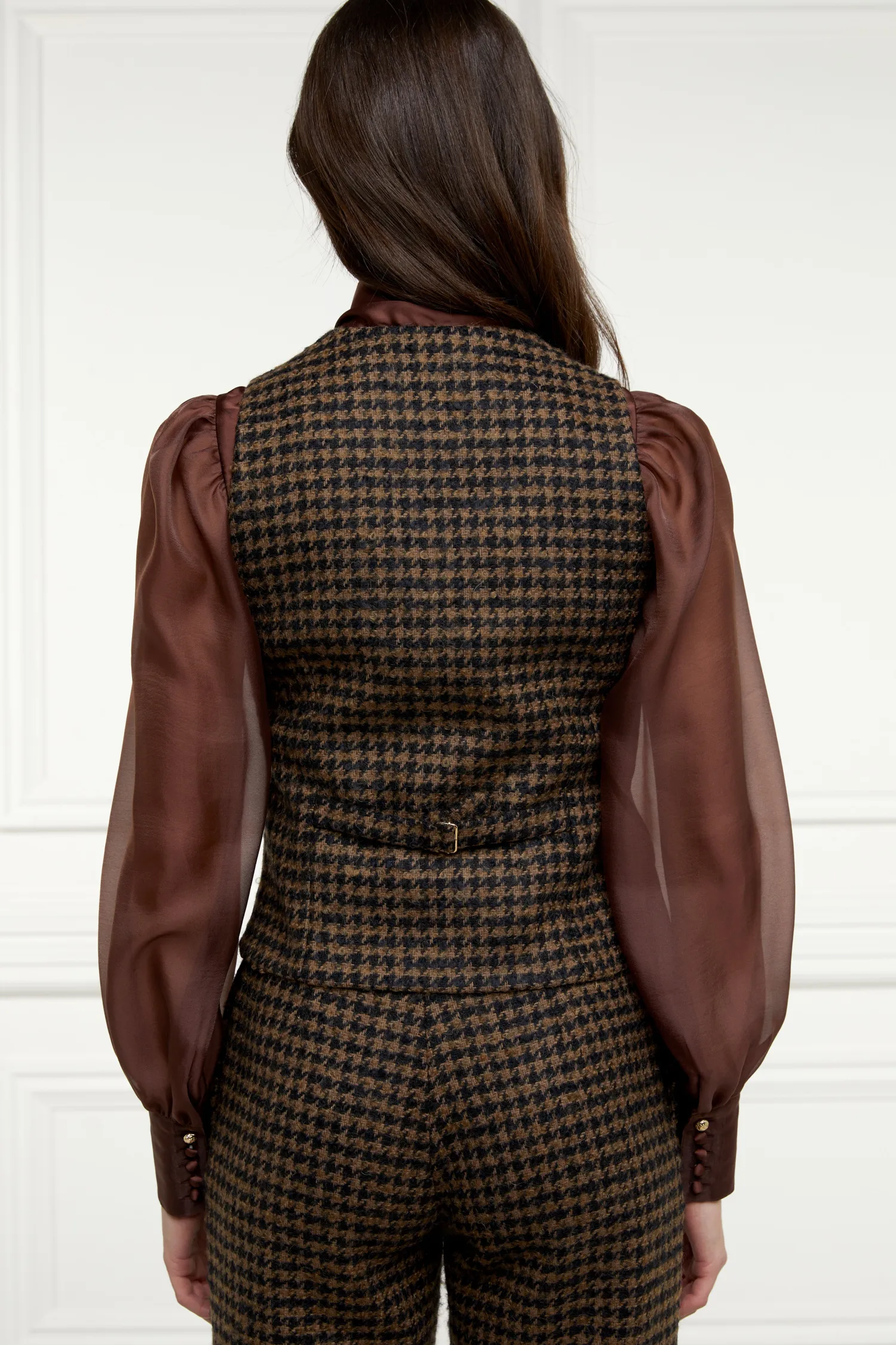 Best Hampton Waistcoat (Chocolate Houndstooth) Women Waistcoats|Tailoring