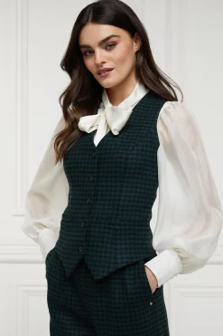 Online Hampton Waistcoat (Emerald Houndstooth) Women Waistcoats|Tailoring