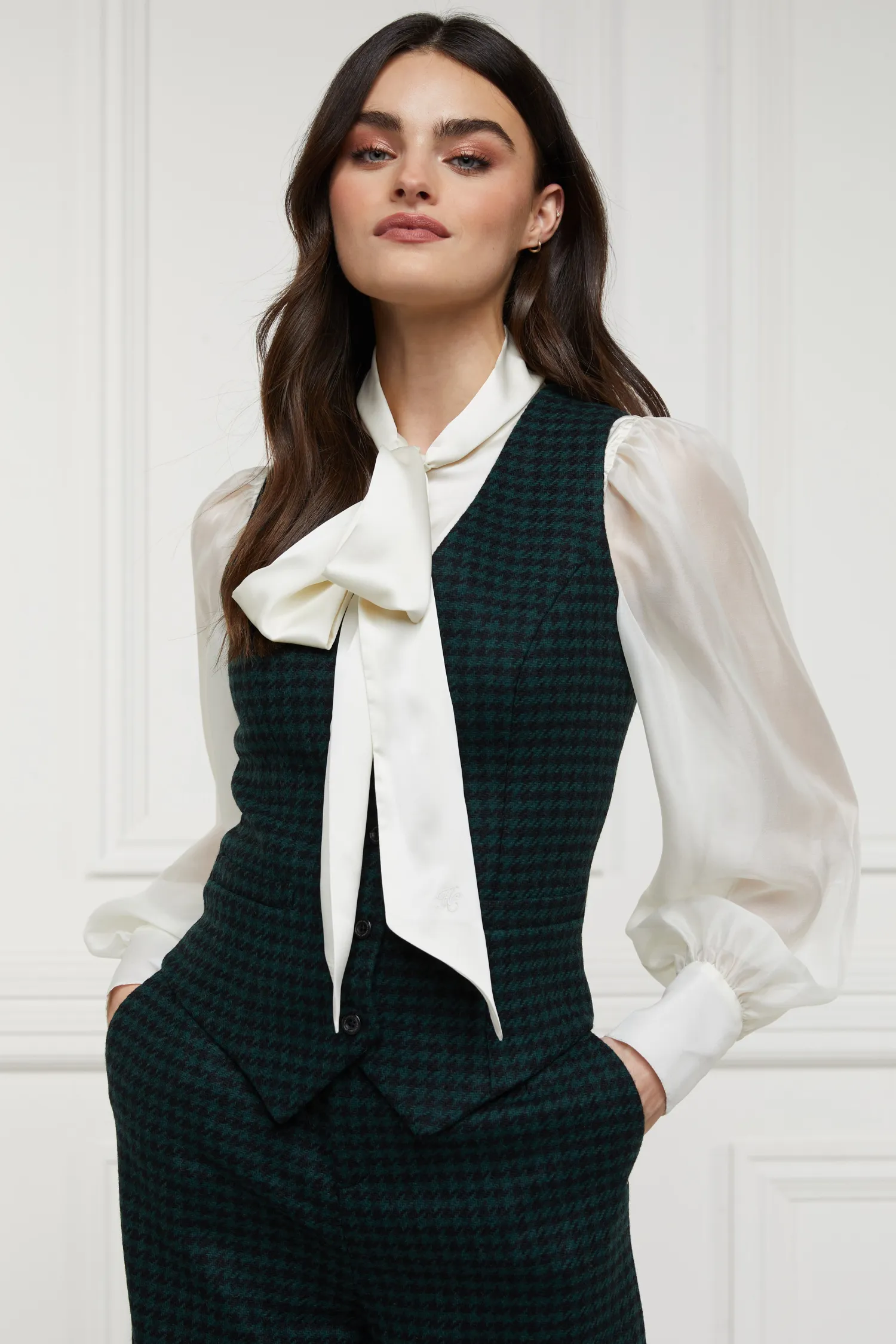 Online Hampton Waistcoat (Emerald Houndstooth) Women Waistcoats|Tailoring