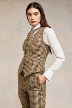 Outlet Hampton Waistcoat (Hailes Green Tweed) Women Waistcoats|Tailoring