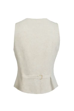 Clearance Hampton Waistcoat (Natural Linen) Women Waistcoats|Tailoring