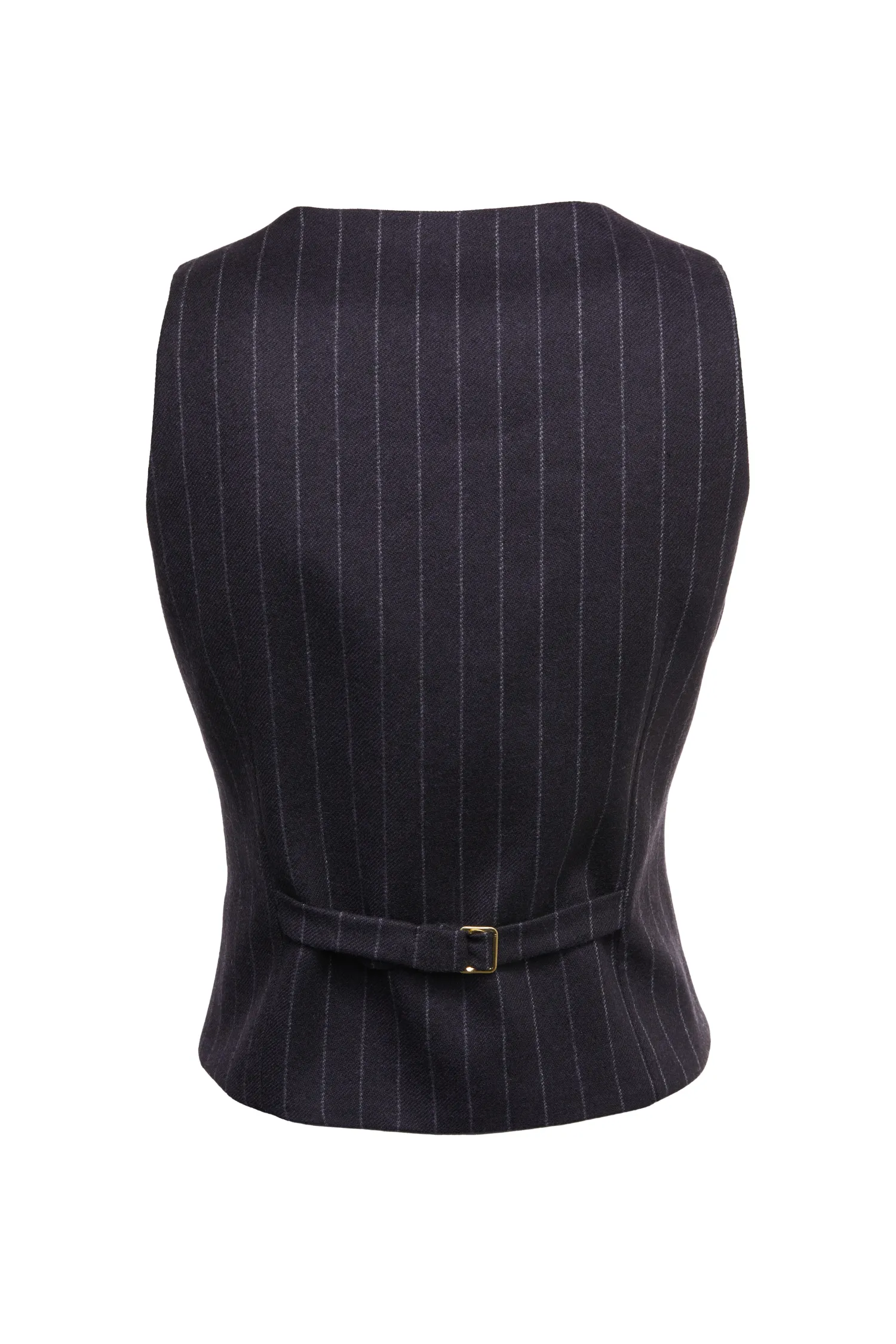 New Hampton Waistcoat (Navy Chalk Pinstripe) Women Waistcoats|Tailoring