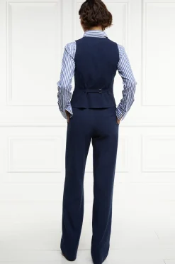 Online Hampton Waistcoat (Navy Linen) Women Waistcoats|Tailoring
