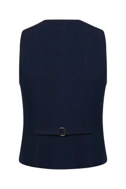 Online Hampton Waistcoat (Navy Linen) Women Waistcoats|Tailoring