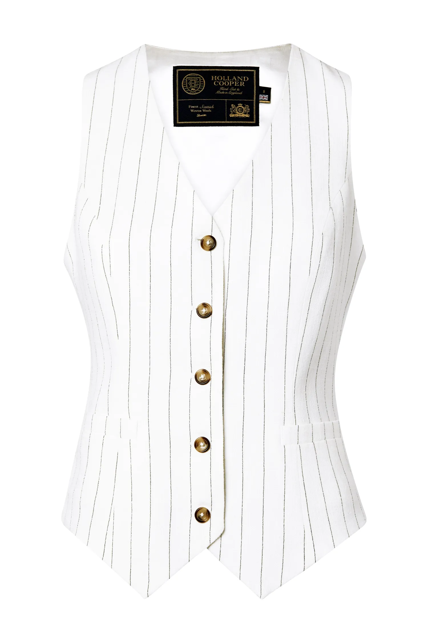 Online Hampton Waistcoat (Oyster Linen Pinstripe) Women Waistcoats|Tailoring