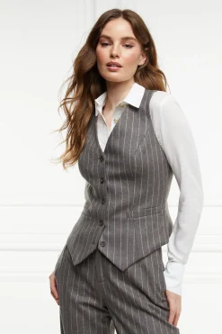 Best Hampton Waistcoat (Soft Grey Pinstripe) Women Waistcoats|Tailoring