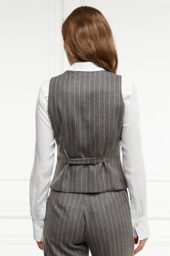 Best Hampton Waistcoat (Soft Grey Pinstripe) Women Waistcoats|Tailoring