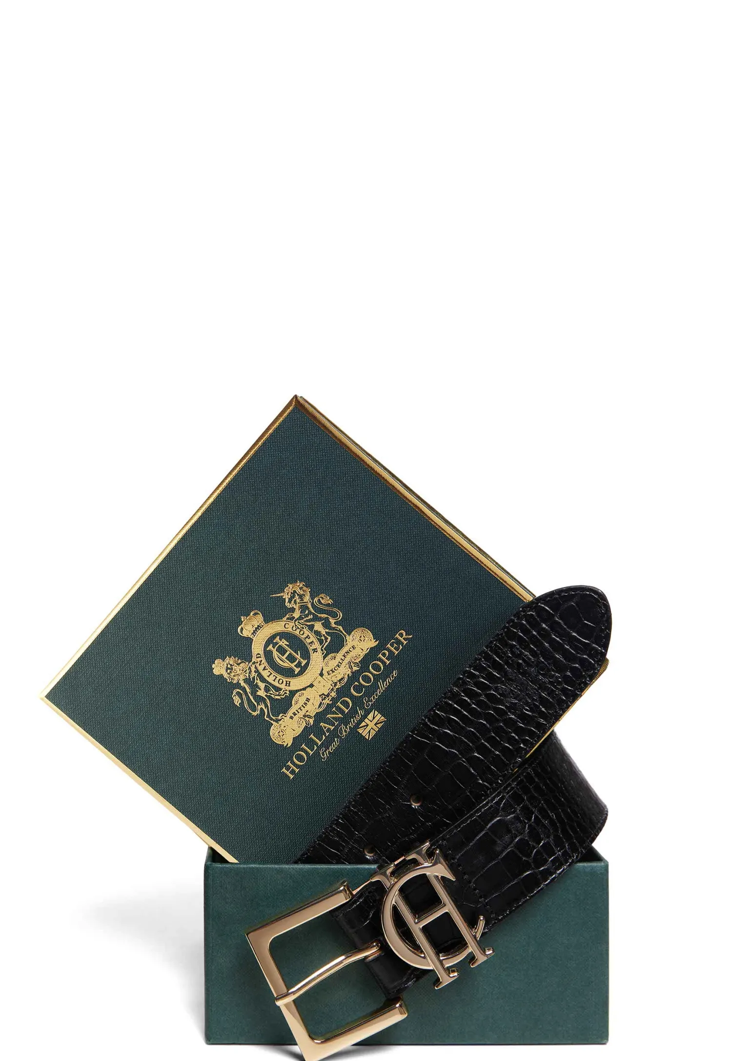 Best HC Classic Logo Belt (Black Croc) Women Belts|Belts