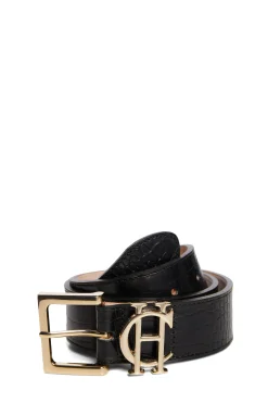 Best HC Classic Logo Belt (Black Croc) Women Belts|Belts