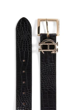 Best HC Classic Logo Belt (Black Croc) Women Belts|Belts