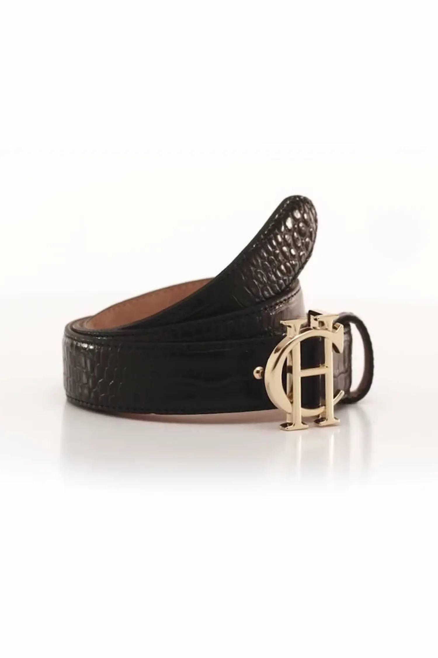 Online HC Classic Slim Belt (Black Croc) Women Belts|Belts
