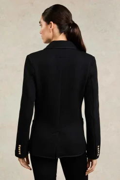 Discount Henley Blazer (Black Black) Women Jackets|Blazers