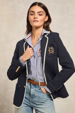 Online Henley Blazer (Ink Navy) Women Jackets|Blazers