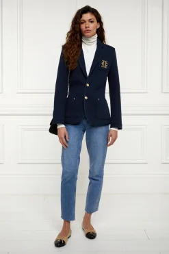Hot Henley Blazer (Navy Navy) Women Jackets|Blazers