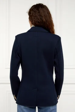 Hot Henley Blazer (Navy Navy) Women Jackets|Blazers