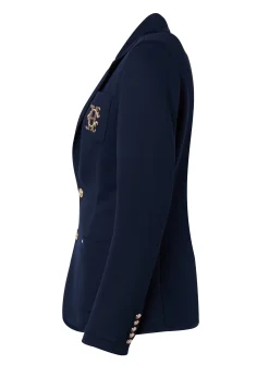 Hot Henley Blazer (Navy Navy) Women Jackets|Blazers