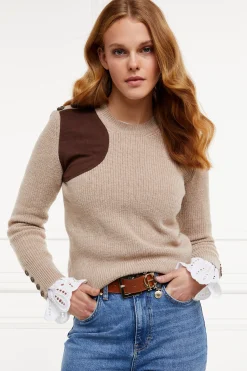 Hot Heritage Crew Neck Knit (Latte Marl) Women Knitwear
