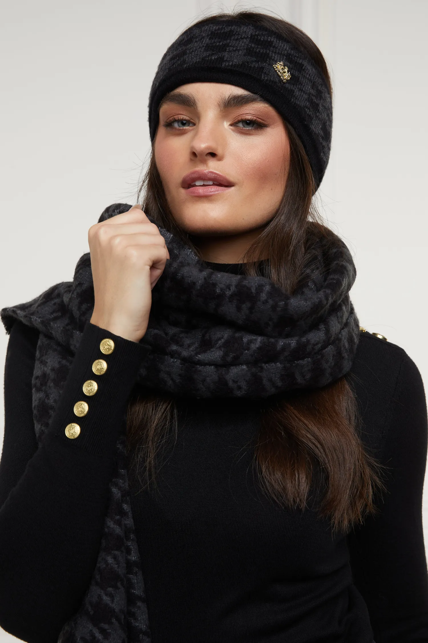 New Heritage Headband (Grey Houndstooth) Women Hats & Headbands|Hats & Headbands