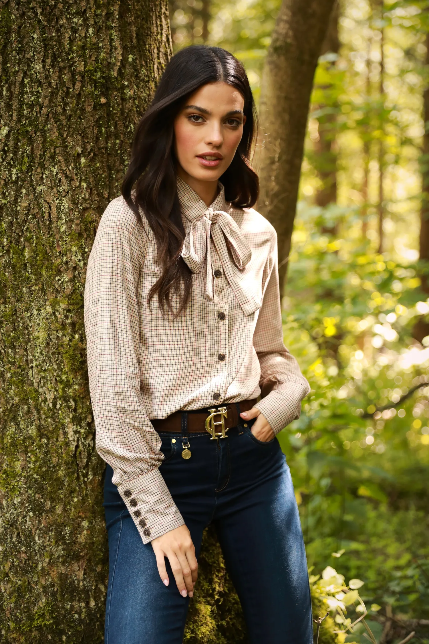Outlet Heritage Shirt (Oatmeal Check) Women Shirts & Blouses