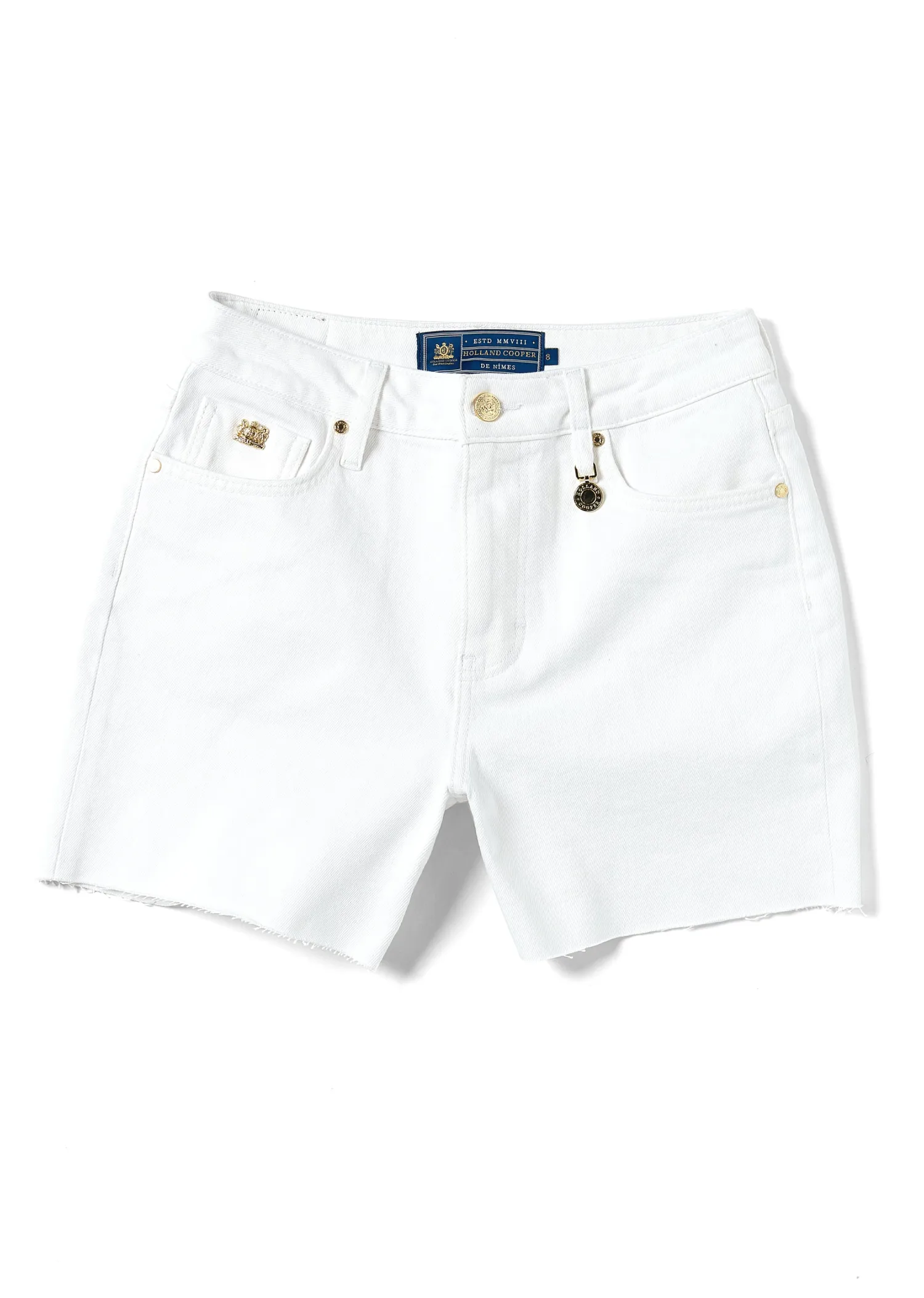 Discount High Rise Denim Short (Optic White) Women Shorts