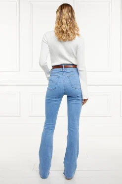 Fashion High Rise Flared Jean (Light Denim) Women Jeans