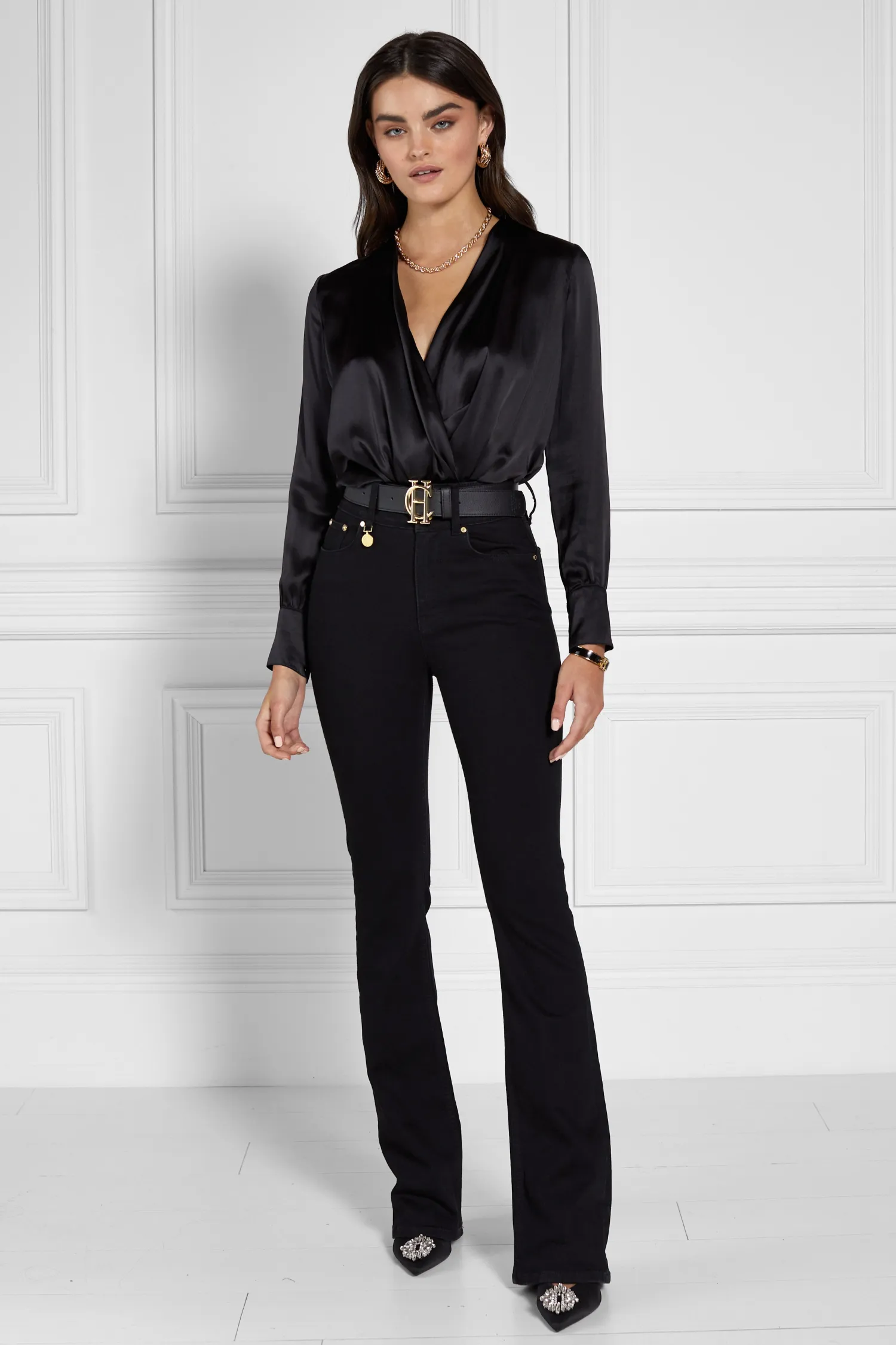Discount High Rise Flared Jean (Stay Black) Women Jeans