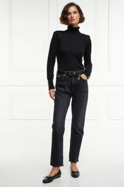 Online High Rise Slim Jean (Washed Black) Women Jeans